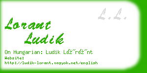 lorant ludik business card